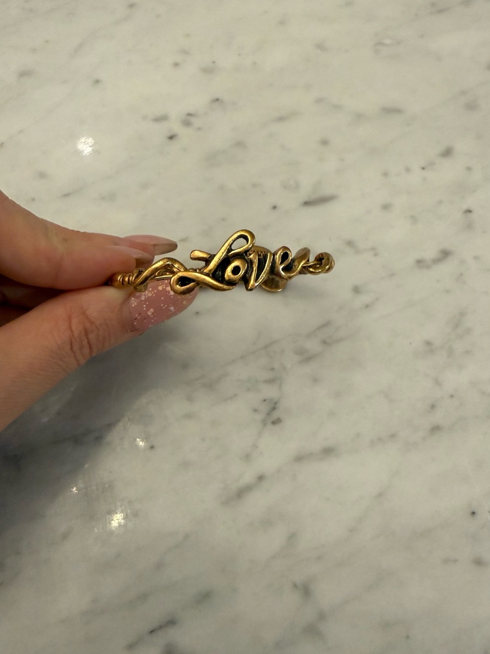 Alex and Ani Gold 'Love' Script Bracelet
